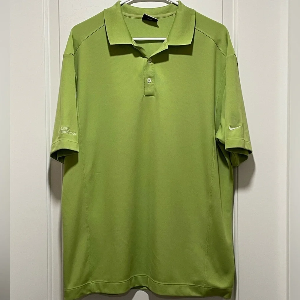 Nike Golf Tech Basic Dri-FIT Polo Mens Large Green Athletic Preppy Casual